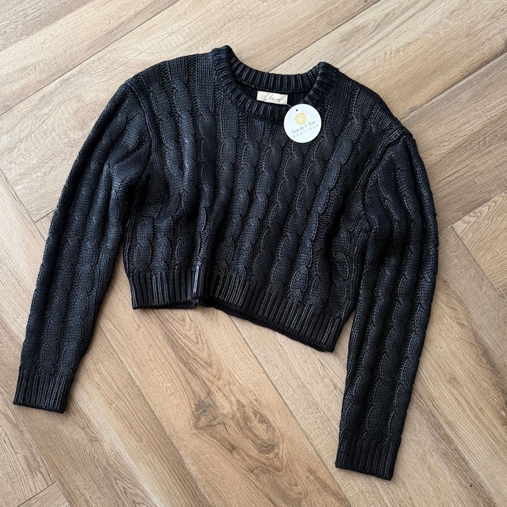 Metallic Cropped Sweater